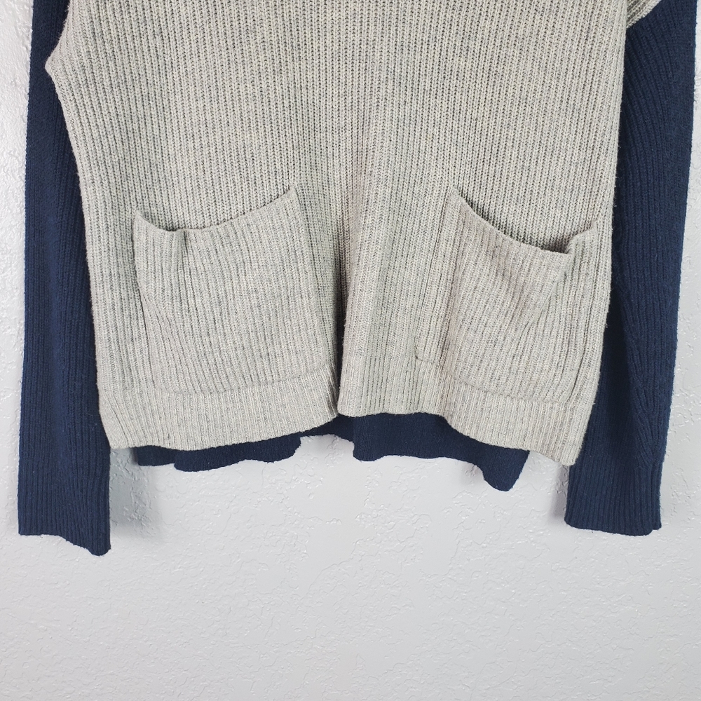 Madewell Boxy Navy Harper Rib Knit Women's Sweater - Picture 8 of 16